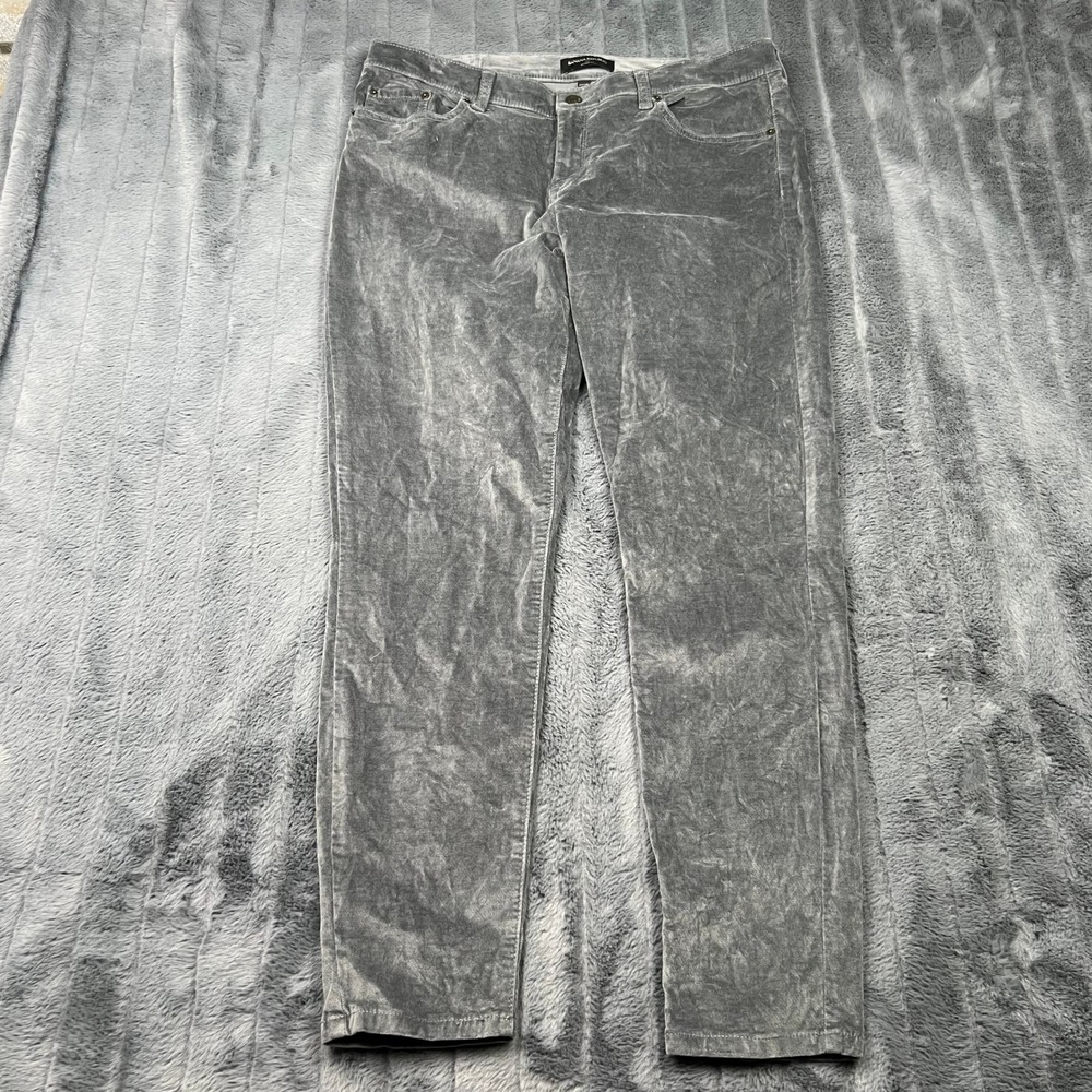 Banana Republic Womens Skinny Fit Grey Velvet Corduroy Pants Size 31/12R RN54023